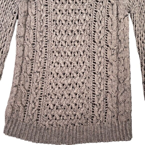 American Eagle Outfitters Sweater Womens Sz S Beige Cable Knit Pullover Stretch - Picture 3 of 9